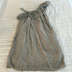 SUMMER BEACH LUNCH LOUNGE ONE SHOULDER DRESS, SIZE SMALL / P , RUFFLED SHOULDER